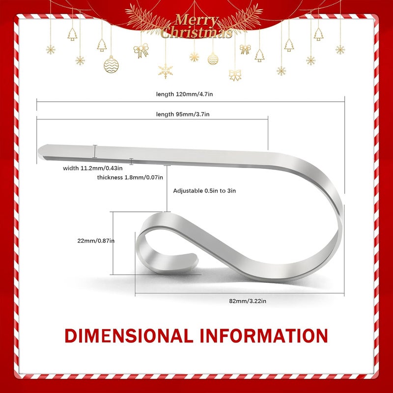 Doitory Christmas Stocking Holder Hanger,4 Pack Adjustable Stocking Holders for Mantle and Fireplace Metal Decoration for Xmas Holiday Party - Image 2